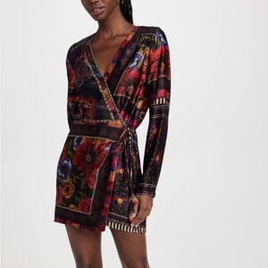 Farm Rio mixed scarves dress